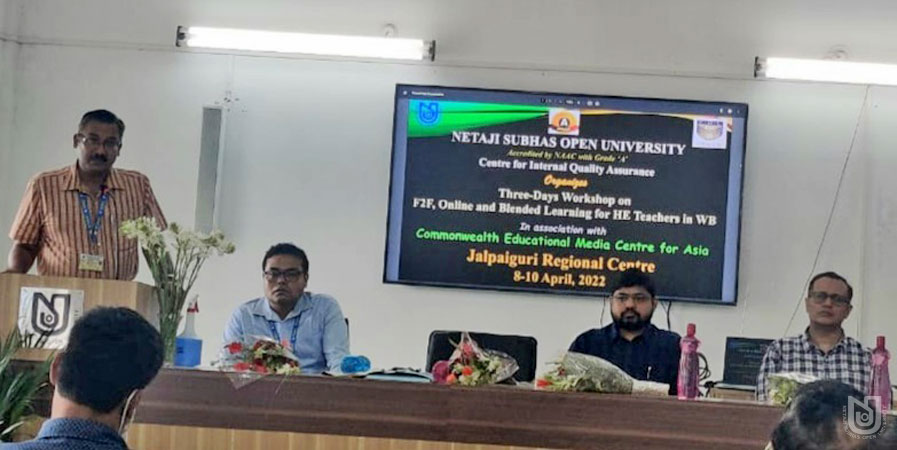 3-day workshop on 'F2F, Online and Blended Learning' at Jalpaiguri RC (supported by CEMCA & AAOU) on 08-10.04.2022.