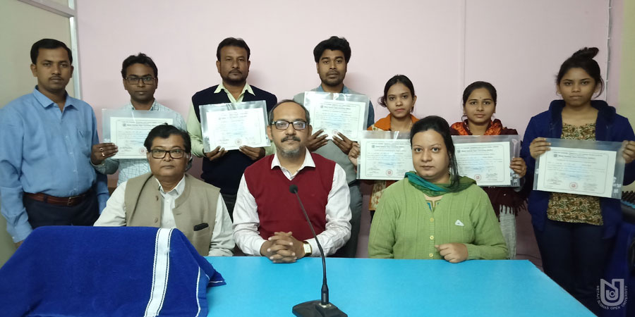 CICE learner's with their certificates on completion of the course at Kalyani Campus, NSOU.