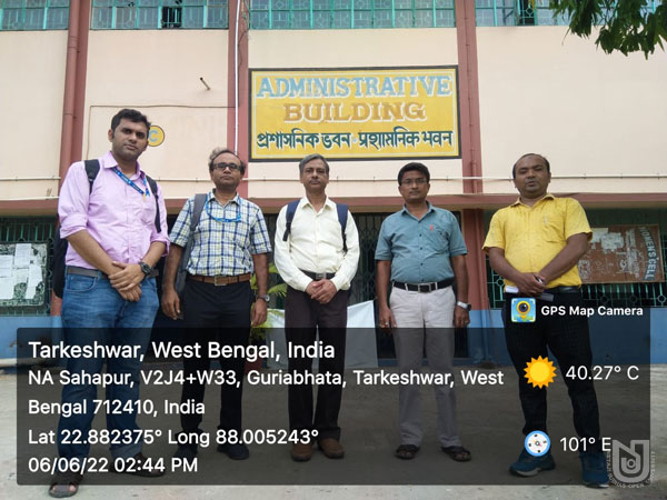 Faculties of the School of Sciences visit to Tarakeswar Degree College for Inspection of Science Laboratory Infrastructure on 06.06.2022
