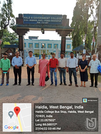 Inspection team from NSOU to Haldia Govt. College on 27.04.2022 for opening of PG Geography Program.