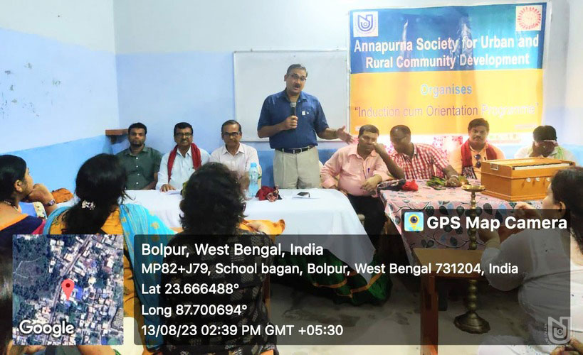 Outreach Programme at Annapurna Society for Urban and Rural Community Development, Bolpur organized by SVS on 13.08.2023
