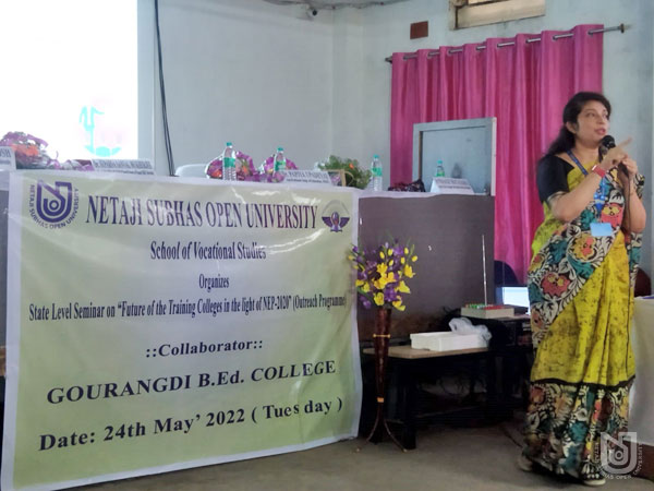 Outreach Programme on NEP 2020 at Gourangdi B.Ed. College by SVS on 24.05.2022.