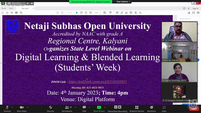 State Level Webinar on Digital Learning & Blended Learning Students Week on 04.01.2023