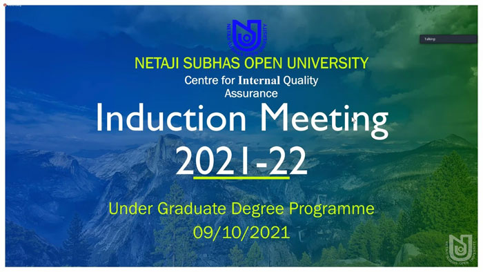 Induction Meeting 2021-22 of Under Graduate Programme organized by CIQA on 09.10.2021