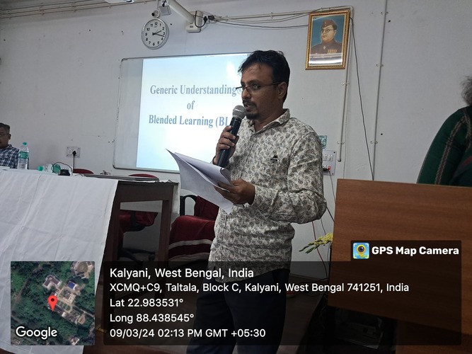 3-Day Workshop for Implementation of Blended Learning (BL) in Education Institutions including HEIs in West Bengal, 09-11.03.2024.