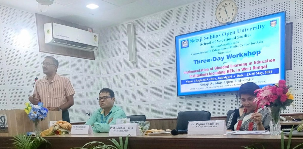 3-day Workshop on Blended Learning organised in association with CEMCA held at Jalpaiguri RC, 23-25 May 2024