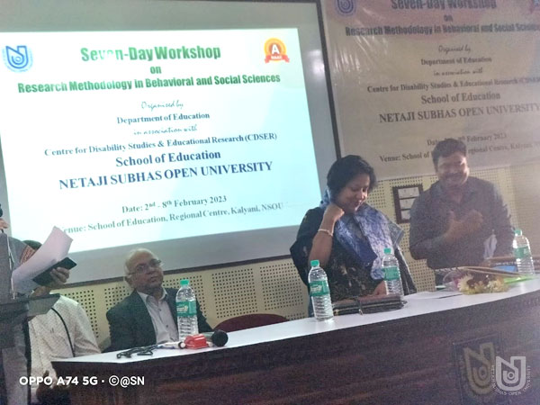 7 Day Workshop on Research Methodology in Behavioral and Social Sciences, 02-08 february 2023, SoE,  Kalyani RC, NSOU. - DAY-1 Inauguration.
