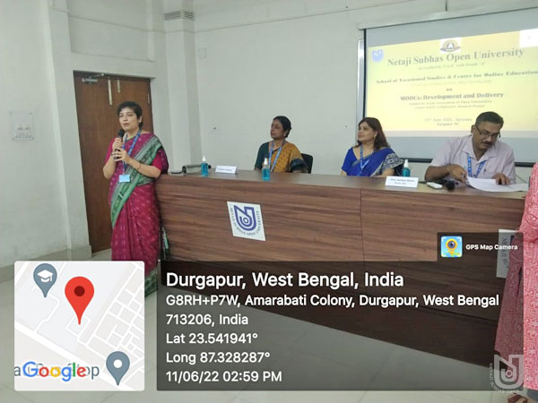 AAOU supported workshop on 'MOOC: Development and Delivery' organized at Durgapur RC on 11.06.2022