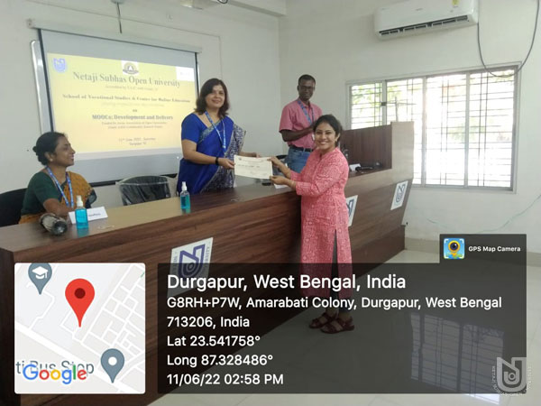 AAOU supported workshop on 'MOOC: Development and Delivery' organized at Durgapur RC on 11.06.2022
