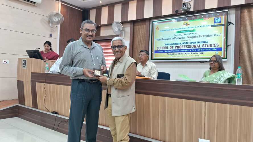 ICSSR supported workshop on 'From Manuscript to Publication' organized by the Editorial Board, NSOU-OJ on 25/03/2026