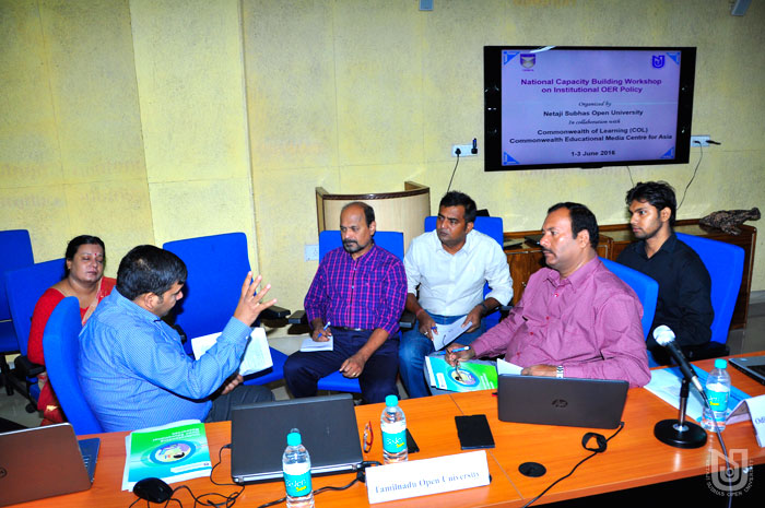 National Capacity Building Workshop on Institutional OER Policy organized by COL, CEMCA & NSOU