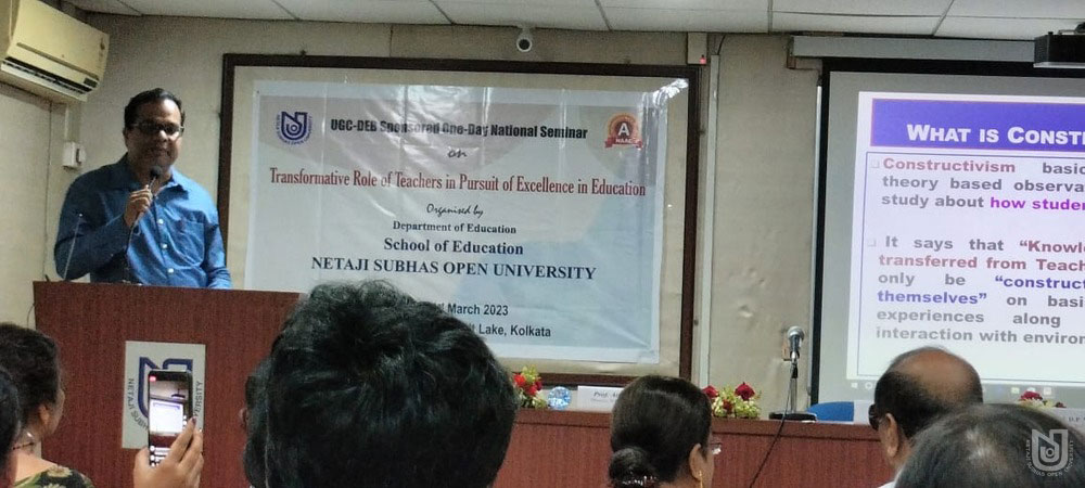 UGC-DEB Sponsored One-Day National Seminar on 'Transformative Role of Teachers in Pursuit of Excellence in Education' on 31.03.2023