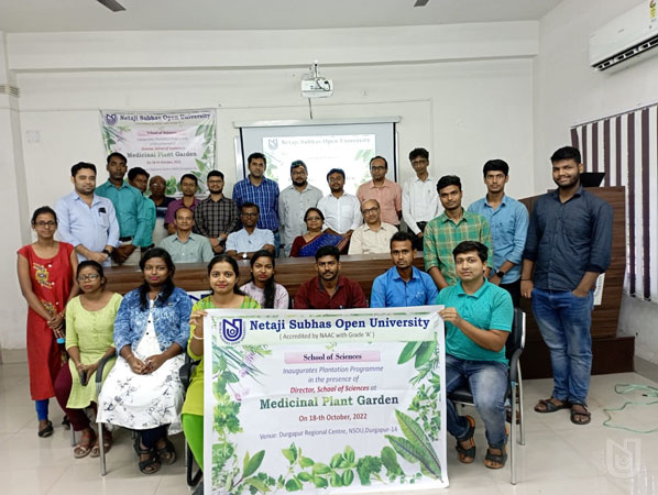 Plantation Programme in the presence of Director, School of Sciences at 'Medicinal Plant Garden' on 18.10.2022.