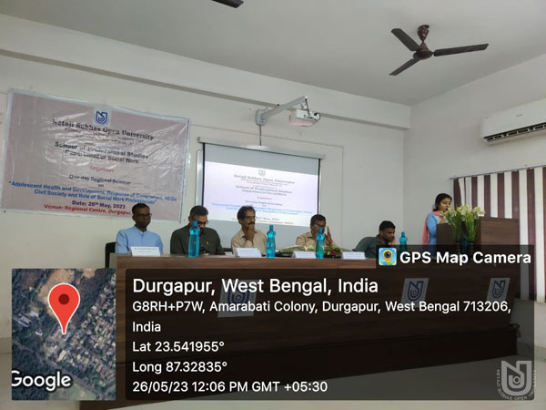 Regional Level Seminar on 'Adolescent Health and Development: Response of Government, NGOs, Civil Society and Role of Social Work Professionals' at Durgapur RC on 26.05.2023
