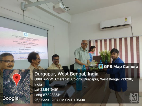 Regional Level Seminar on 'Adolescent Health and Development: Response of Government, NGOs, Civil Society and Role of Social Work Professionals' at Durgapur RC on 26.05.2023