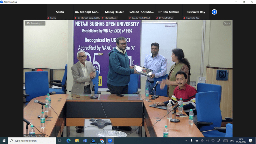 One-Day State Level Seminar on 'IPR in the age of Emerging Technology' on 05.01.2024.
