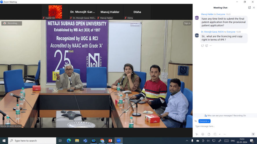 One-Day State Level Seminar on 'IPR in the age of Emerging Technology' on 05.01.2024.