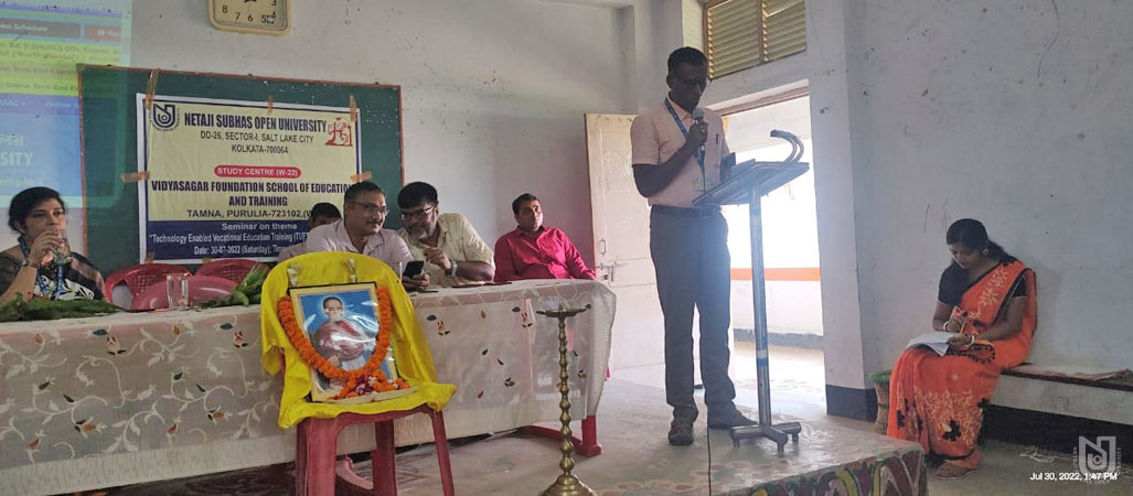 Technology Enabled Vocational Educational Training in Post-Pandemic organized by SVS at Vidyasagar Foundation, Purulia on 30.07.2022