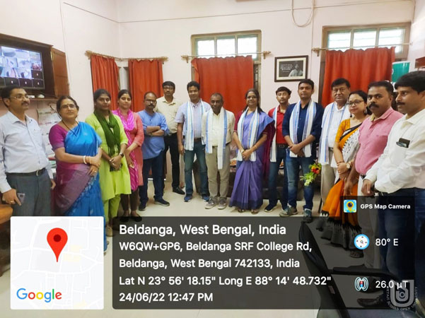 Visit of the team from the School of Sciences to S. R. Fatehpuria College for inspecting the feasibility of opening UG Science Programs on 24.06.2022