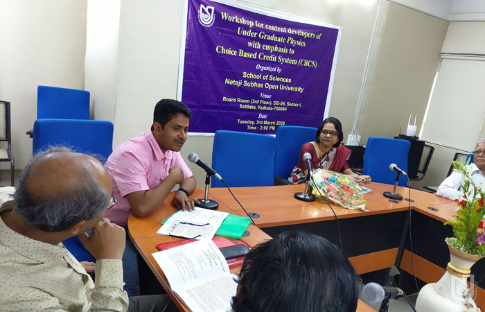 Workshop for Content Developers of UG Physics with emphasis to CBCS, organised by School of Sciences, NSOU, at Saltlake, Kolkata, on 03rd March, 2020.
