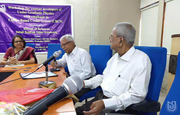 Workshop for Content Developers of UG Physics with emphasis to CBCS, organised by School of Sciences, NSOU, at Saltlake, Kolkata, on 03rd March, 2020.