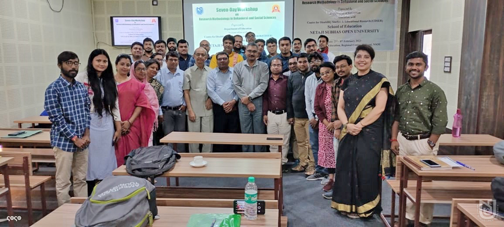 Valediction and closing of the 7 day Workshop on Research Methodology in Behavioral and Social Sciences, organized by Dept. of Education, at SoE Kalyani RC, on 08.02.2023.