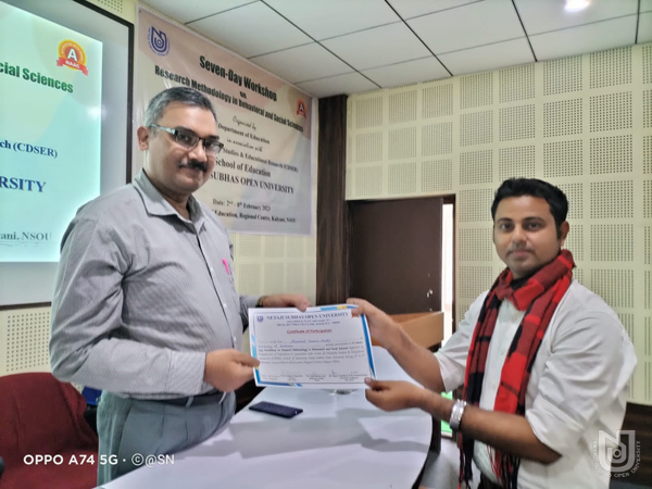 Valediction and closing of the 7 day Workshop on Research Methodology in Behavioral and Social Sciences, organized by Dept. of Education, at SoE Kalyani RC, on 08.02.2023.