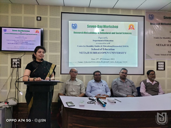 Valediction and closing of the 7 day Workshop on Research Methodology in Behavioral and Social Sciences, organized by Dept. of Education, at SoE Kalyani RC, on 08.02.2023.